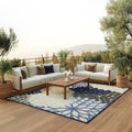 Nourison Home Aloha Indoor/Outdoor Blue/Multicolor 9' x 12' Area Rug, Tropical, Botanical, Easy Cleaning, Non Shedding, Bed Room, Living Room, Dining Room, Deck, Backyard, Patio (9x12)