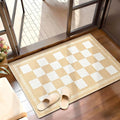 Vasofe Jute Checkered Outdoor Rug, 2x3 Small Entry Rug, Washable Indoor Mat | Front Door Mat, Non-slip Bedroom Bedside Rugs, Entrance Doorway Kitchen Mats, Plaid Farmhouse Porch Carpet, Khaki and White