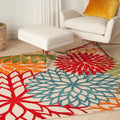 Nourison Home Aloha 5' x Square Green Fabric Tropical Area Rug (5' Square)