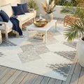 ReaLife Rugs Machine Washable Indoor Outdoor - Mat Rug Foldable Printed Thin Lightweight Cushioned Fade Resistant Patio Deck Dock Porch Pool Balcony Camping - Everly - Beige 4' x 6'