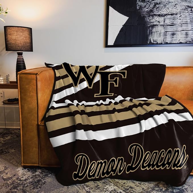 Logo Brands NCAA Raschel Throw Blanket – 50 x 60 Soft Fleece Blanket, Officially Licensed Collegiate Design, Cozy Throw for Tailgating, Game Day, & Home Décor