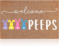 Ceenna Easter Welcome Doormat Outdoor Easter Bunny Coir Door Mat Rabbit Front Door Mat Non Slip Front Porch Rugs Indoor for Home Entrance Decoration Gifts, 16 x 28 Inch