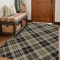 JTJ Easy Jute Outdoor Rug 4' x 6', Washable Non Slip Low Pile Geometric Plaid Indoor Outdoor Area Rug for Patio, Porch, Balcony, Deck, Living Room & Bedroom