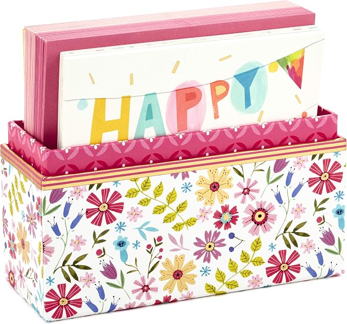 Hallmark Pack of 24 Handmade Assorted Boxed Greeting Cards, Watercolor & Pack of 30 Assorted Boxed Greeting Cards, Good Vibes—Birthday, Thinking of You, Thank You, Blank Cards