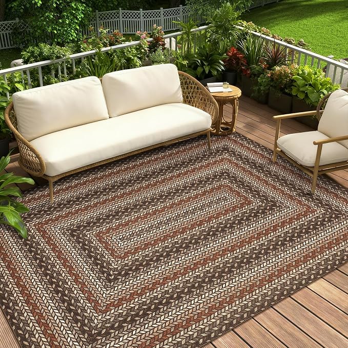 GarveeHome Washable 4x6 Area Rug Living Room Modern Easy Jute Area Rugs | Non Slip Stain Resistant Easy Jute Dining Room Throw Carpet Solid Area Rug for Kitchen Bedroom Nursery Home Decor, Tan/Brown