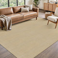 Rugalia Washable Woven 5x7 Area Rug, Natural Beige Cotton Living Room Rugs Low Plie Non-Slip Outdoor Patio Rug, Modern Farmhouse Neutral Floor Carpet for Dining Room Bedroom Balcony