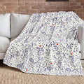 Lucky Brand 50" x 70" Plush Throw Blanket, Bandana White/Navy | For Sofa or Bed