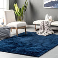 nuLOOM Loni Navy Solid Washable Area Rug, 6' Square