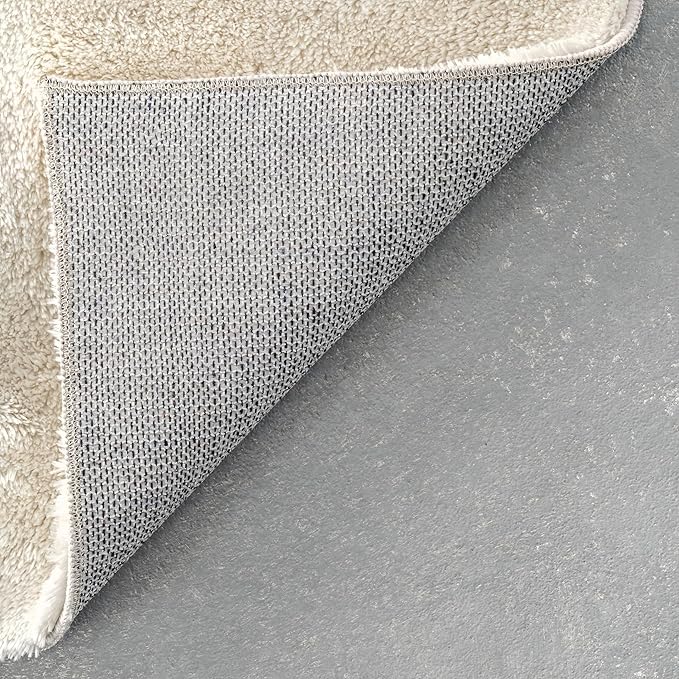 nuLOOM Loni Cream Solid Washable Runner Rug, 2' x 10'