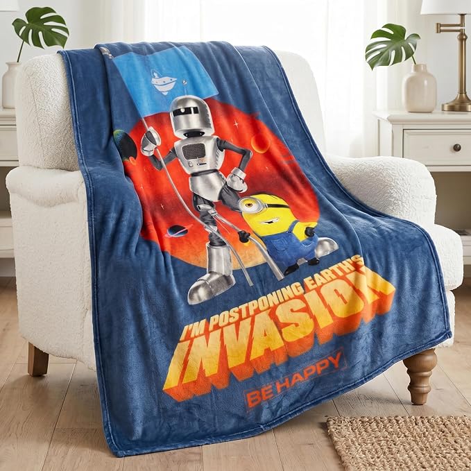 Minions & Monsters Movie Kids Bedding Super Soft Plush Throw Blanket, 46 in x 60 in, (Officially Licensed Product) by Franco