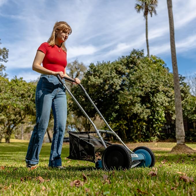 American Lawn Mower 1804-18 18" 5-Blade Reel Mower with Grass Catcher