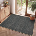 GarveeHome 2x3 Small Easy Jute Area Rugs Washable Living Room Throw Carpet | Indoor Modern Solid Bedroom Rugs Stain Resistant Neutral Door Mat for Entryway Nursery Kitchen Dorm Kids Room, Grey