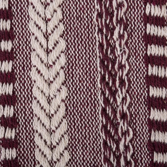 DII Braided Striped Decorative Throw Blanket, 50x60, BlackBerry