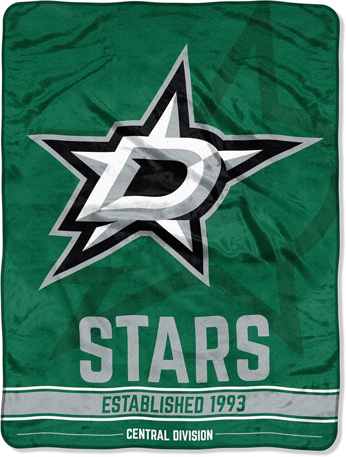 Northwest NHL Dallas Stars Unisex-Adult Micro Raschel Throw Blanket, 46" x 60", Break Away