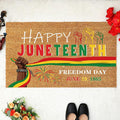Ceenna Juneteenth Coir Doormat African American Non Slip Welcome Door Mat 18" x 30", Holiday Black Pride Rug Juneteenth Decorative Front Door Mat for Porch Indoor Outdoor Decor Gifts