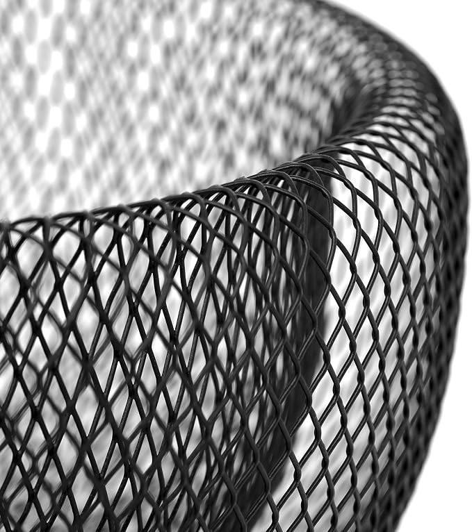 Torre & Tagus 11 Inch Black Double Wall Wire Mesh Metal Decorative Bowl, Modern Fruit Bowl Basket for Kitchen Island, Dining Room Table, Entryway Console, Great Room Accent Table, Home Office Decor