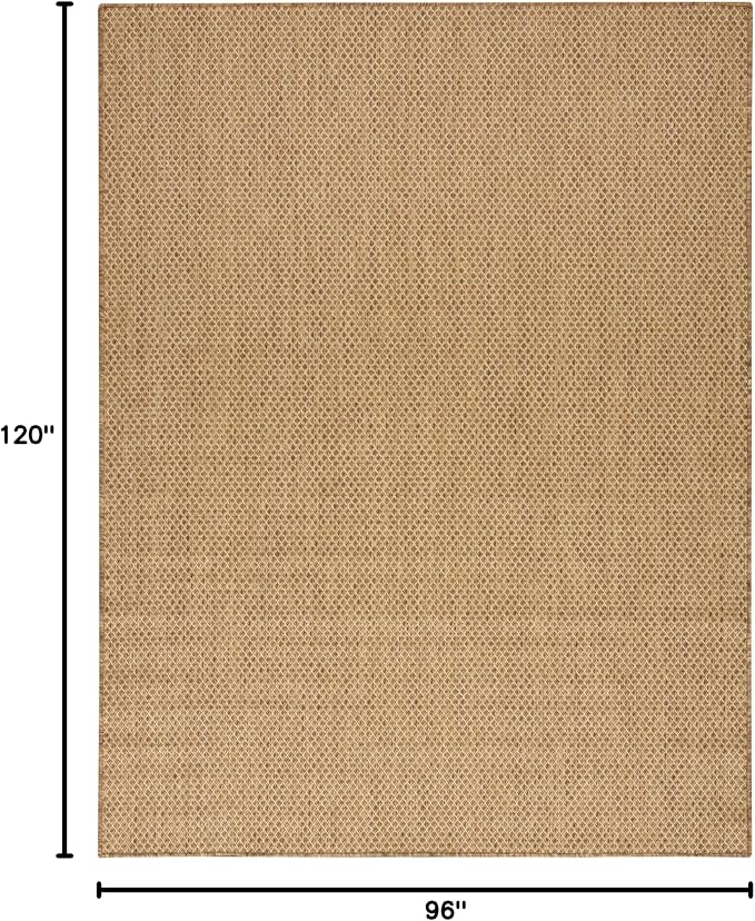Nourison Home Courtyard Jute 8' x 10' Area Rug - Easy Clean, Non Shedding, Bed Room, Living Room, Dining Room, Kitchen (8' x 10')