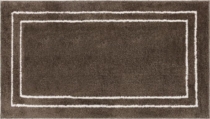 Mohawk Home Corona Casual Geometric Dark Brown 1' 8" X 2' 10" Machine Washable Bath Mat Perfect for Bathroom