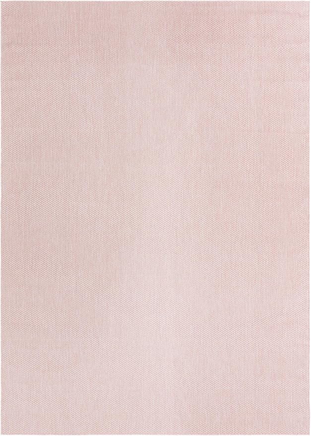 Unique Loom Collection Casual Transitional Solid Heathered Indoor/Outdoor Flatweave Area Rug (10' x 14' 1" Rectangle, Whisper Pink/Ivory)