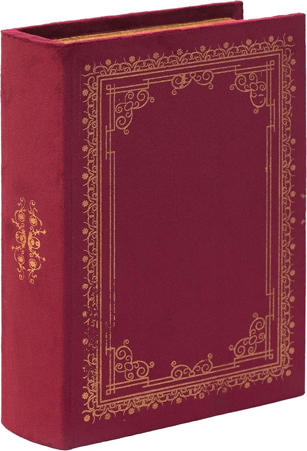 Vintiquewise Decorative Vintage Book Shaped Trinket Storage Box - Red