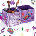 Bokon 2 Pcs Kpop Party Favors 11 Inch Storage Bins Fabric Foldable Storage Basket with Handles Organizing Boxes for Kpop Disco Dance Music Party Decorations