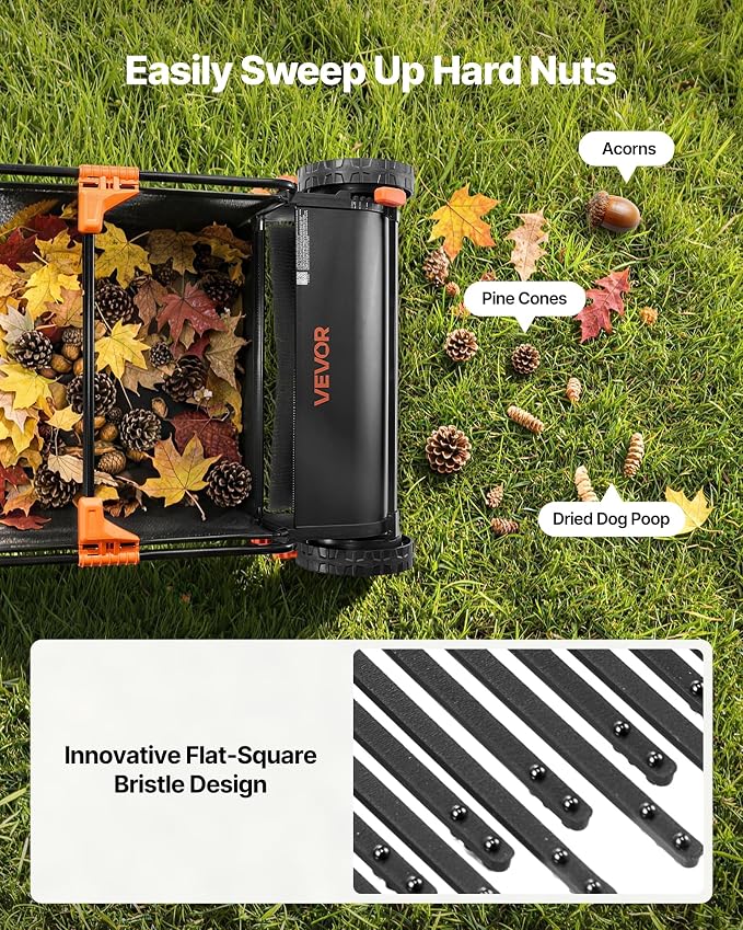 VEVOR 3 Packs Lawn Sweeper Brush Replacement, Compatible with VEVOR 30 in Lawn & Leaf Collector Sweepers, Yard Sweeper Brush Paddle with Durable V-Shaped Bristles for Easy Grass Leaf Cleanup | Compatible with Our 30 in Lawn & Leaf Collector Sweepers, D...