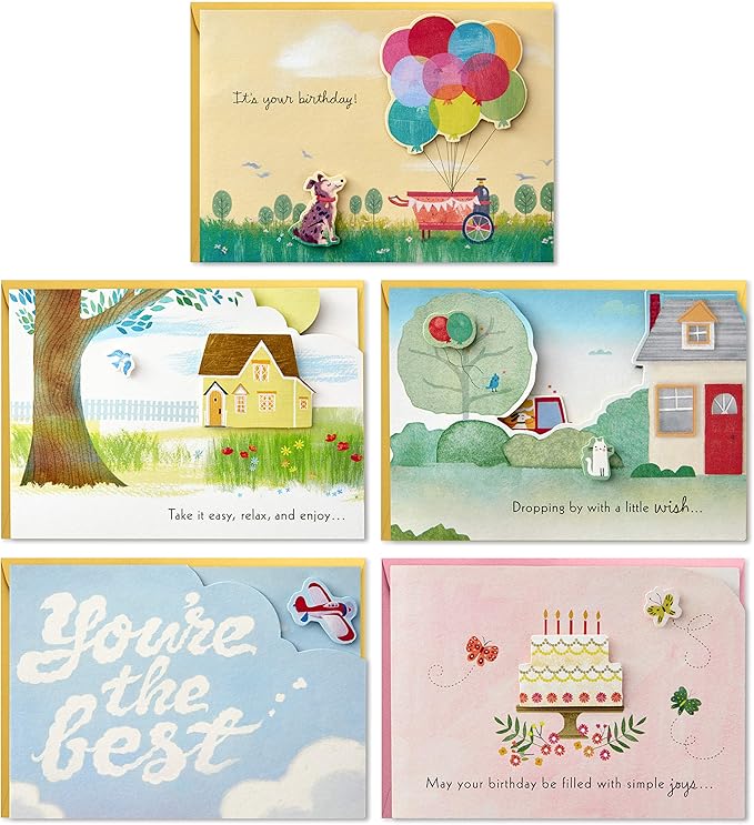 Hallmark Paper Wonder Pop Up Birthday Cards Assortment (5 Cards with Envelopes), Model:2499RZW1029
