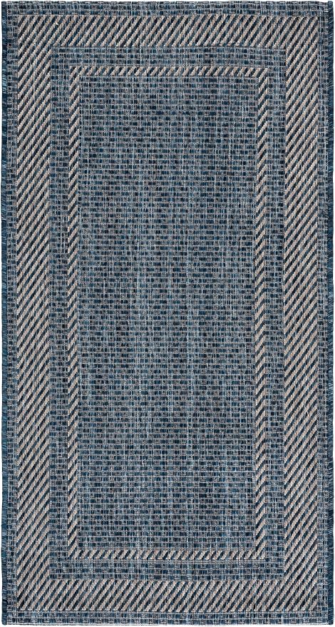 SAFAVIEH Courtyard Accent Rug 2'7"x5', Navy & Grey CY8477-40021
