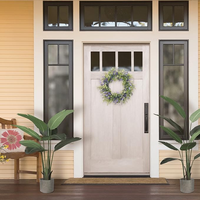 Puleo International 30" Artificial Eucalyptus Floral Spring Door Wreath, Multicolor (2605-W30)