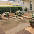 Easy Jute Rug for Pet Homes: 6x9 Outdoor Rug - Geometric Arch Pattern | Washable Design Cuts Your Cleaning Time by 75% and Maintain Shape and Texture after 50 Washes