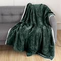 Elegant Comfort Reversible, Solid Sherpa Throw Blanket, All-Season Blanket- Super Soft, Cozy and Plush- Decorative Throw, Perfect for Lounging, 50 x 60 inches, Sherpa Throw Hunter Green