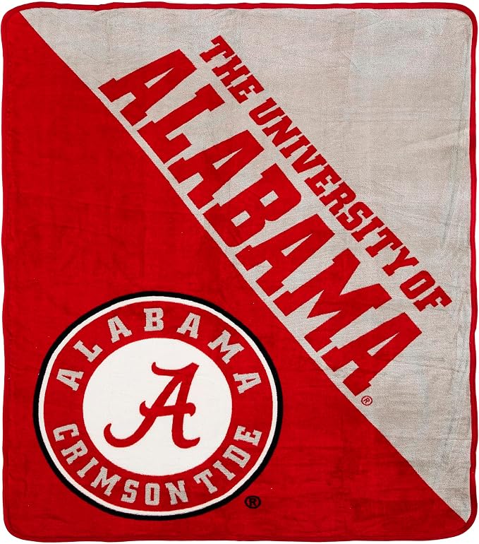 Northwest NCAA Alabama Crimson Tide Unisex-Adult Micro Raschel Throw Blanket, 46" x 60", Halftone