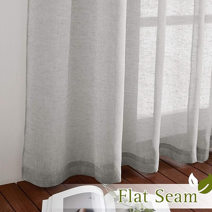 NICETOWN Flax Sheer Linen Curtains Privacy Protection - Image 6