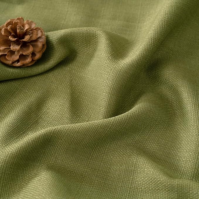 LAMIT Moss Green Linen Curtains 45 inch - Image 3