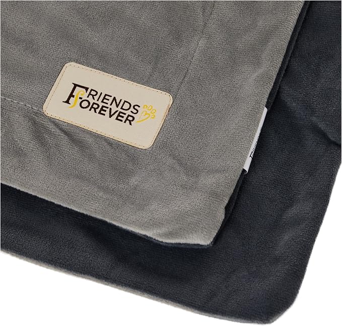 Friends Forever Dog Bed Blanket, Pets Blankets for Couch Sofa Protection | Durable Reversible Pet Hair Resistant Blanket for Dogs Cats Bed Kennel Crate Car Seat - Soft Velvet, Warm Fleece, 53" x 42"