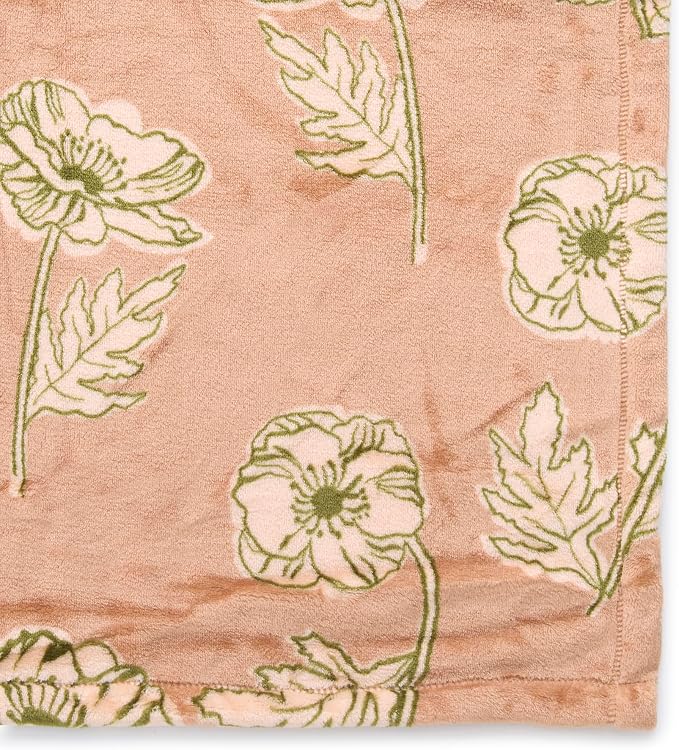 Oversized Throw, Anemones Macaroon, One Size