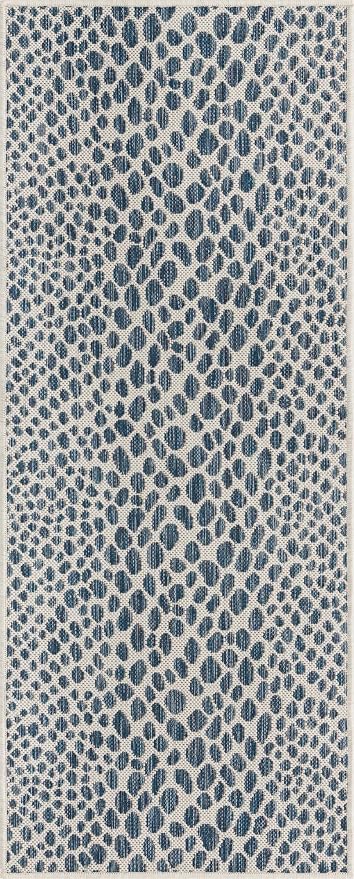 Unique Loom Jill Zarin Outdoor Collection Area Rug - Cape Town (2' x 5' 1'' Runner, Blue/ Olive)