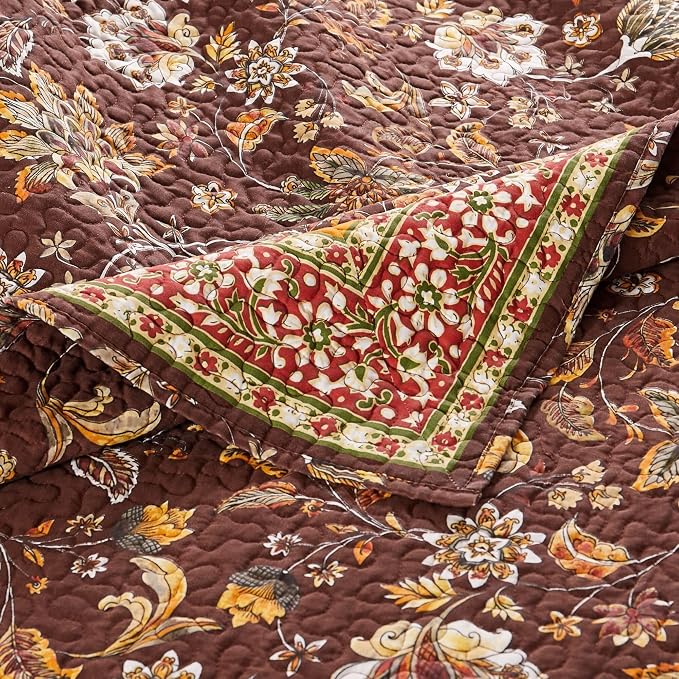 Greenland Home Barefoot Bungalow Audrey Throw Blanket, Chocolate,60 x 50-inch