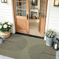 Non-Slip Jute Rug for Entryway: 3x5 Outdoor Mat - Green Curve Pattern | Safe Walking for Family All Day and Help with Cutting Slip Falls by 70%