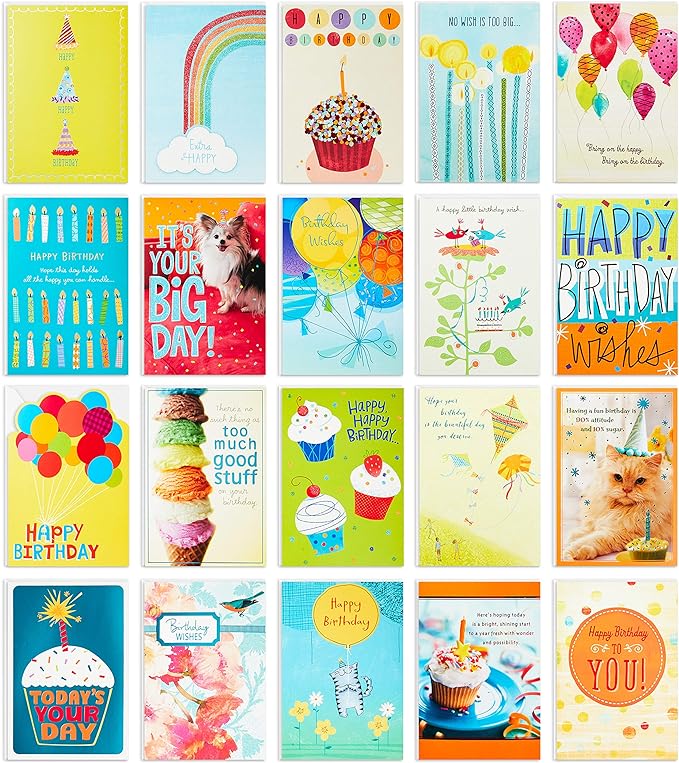 Hallmark Kids Birthday Cards Assortment, 48 & 20 Cards with Envelopes