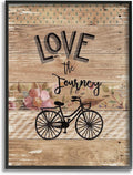 Stupell Industries 'Enjoy the Journey Bicycle and Flowers', Framed Giclee Art, Black, 16 x 20 Inches, Easy to Hang and Sturdy, Made in USA, by Jo Moulton