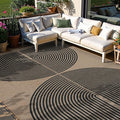Lahome Modern Rainbow Easy Jute 6x9 Rug, Large Living Room Carpet Washable Outdoor Patio Dining Room Rug, Non Slip Indoor Outdoor Carpet for Backyard Deck Office Decor