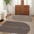 GarveeHome Modern Rainbow Easy Jute 3x5 Patio Rug, Indoor/Outdoor Patio & Entryway Mat, Washable Non-Slip Carpet for Mudroom, Farmhouse Decor, Front Door