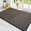 PURRUGS Dirt Trapping Door Mat 34" x 59", Non-Slip Machine Washable Entry Rug, Entrance Mat, Indoor Front Door Mat, Super Absorbent Entryway Rug for Muddy Shoes & Paws, Heathered Brown