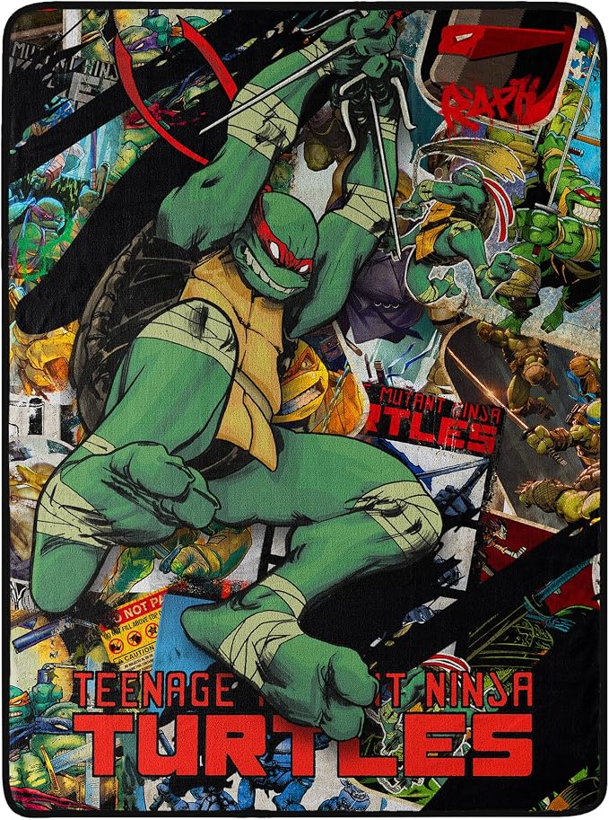 Northwest Teenage Mutant Ninja Turtles Micro Raschel Throw Blanket, 46" x 60", Raph Attack