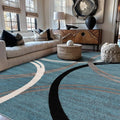 Rugshop Wavy Circles Modern Non-Shedding Area Rug Blue 7'10" x 10'2" | Rectangular, Size 7'10" x 10'2", Living Room, Bedroom, Dining Room, Home Office, Kitchen, Entryway, Hallway, Nursery, Bedside