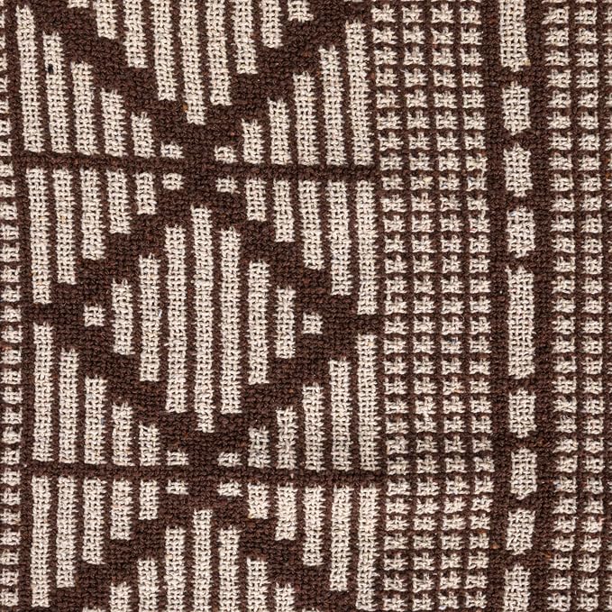 Bloomingville Soft Recycled Cotton Blend Throw with Diamond Pattern, Brown and Beige