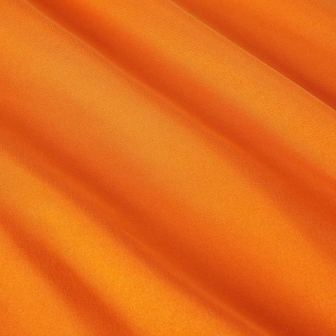 Amazon Basics 3-Piece Soft, All-Season Microfiber Kid's Comforter and Pillow Sham Set, Full/Queen, Bright Orange, Solid