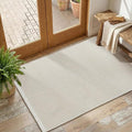 THE BEER VALLEY Woven Entryway Rug 2x3 Feet - Ivory | Non Slip Kitchen Indoor Throw Door Mat for Bedroom, Washable Outdoor Low Pile Patio Cream Rugs