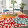 Nourison Home Aloha 9'6" x 13' Green Tropical Indoor/Outdoor Fabric Rug